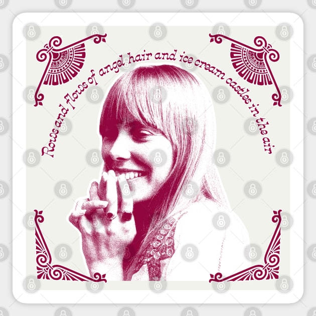 Joni Mitchell / Retro 1970s Style Fan Art Design Sticker by DankFutura